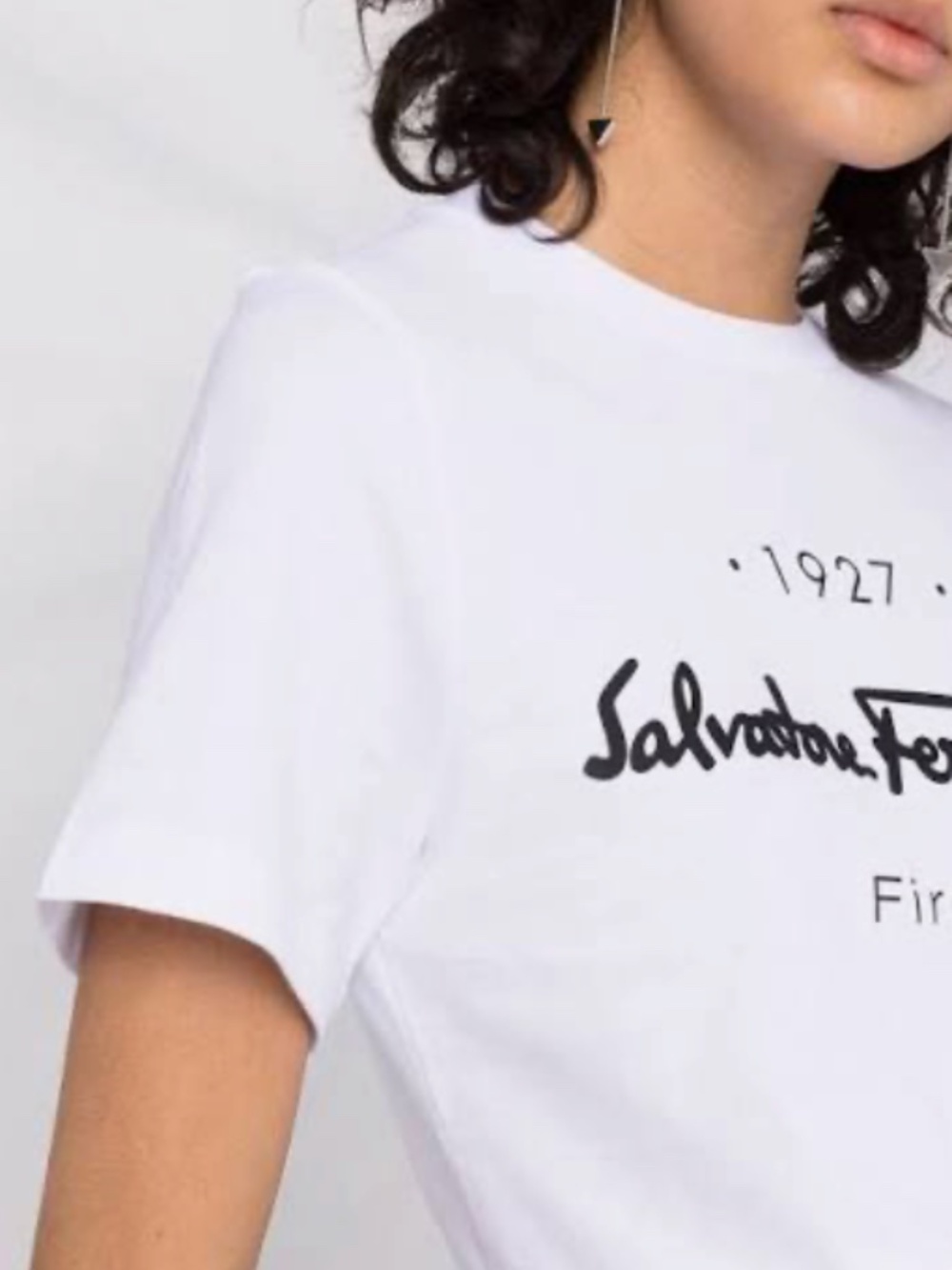 Salvatore Ferragamo White & Black Iconic Logo Tshirt
